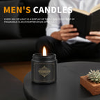Gifts for Men,6 Pack Scented Candles for Men, Scented Candles Set Soy Candles for Home Him,Father's Day Gifts, Scents of Rosemary/Fresh Rose/Cedar Teak/Grapefruit/Rose & Pomegranate Berry/Fig
