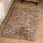 Goolela Fluffy Faux Fur Rug for Bedroom Light Brown Beige 2x3 Furry Fuzzy - Image 5