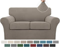 Turquoize 3 Piece Sofa Covers for 2 Cushion Couch Sofa Slipcover Soft Couch by Turquoize