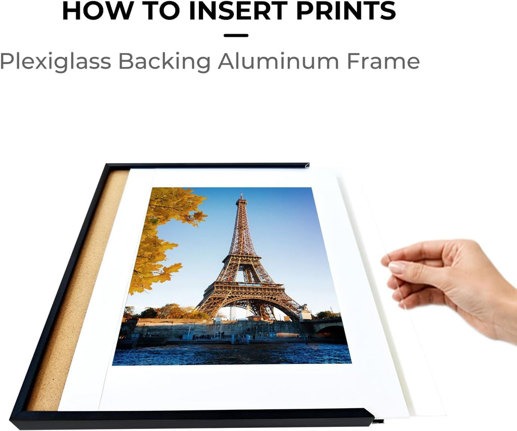 36x48 Poster Frames, 1Pcs, Plexiglass,Black Aluminum Snap Frame