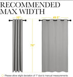 NICETOWN Silver Grey Room Darkening Curtain Panels 78" Long - Image 7
