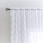 YJ YANJUN Vintage Lace Curtains 72 Inches Long- Victorian Floral Pattern White - Image 3