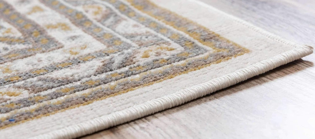 Unique Loom Williamsburg Collection Traditional Border with Dotted Center Area Rug, Rectangular 4' 0" x 6' 0", Beige/Yellow
