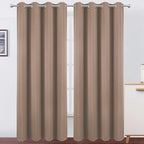 LEMOMO Blackout Curtains 52 x 120 Inch Long Cappuccino Curtains Set of 2 Panels by Lemomo