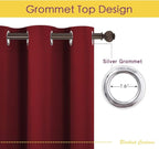 NICETOWN Christmas Burgundy Bedroom Curtains Blackout Draperies, Home - Image 2