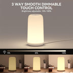 Touch Bedside Table LED Lamp, [Sleek Design & RGB Mode] Multi-Color Dimmable with Warm White Lights, Birthday Gifts for Women Mom, Smart Nightstand Small Lamp for Bedroom Living Room Home Decor