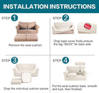 Turquoize 3 Piece Sofa Covers for 2 Cushion Couch Loveseat Slipcover Soft Couch - Image 7