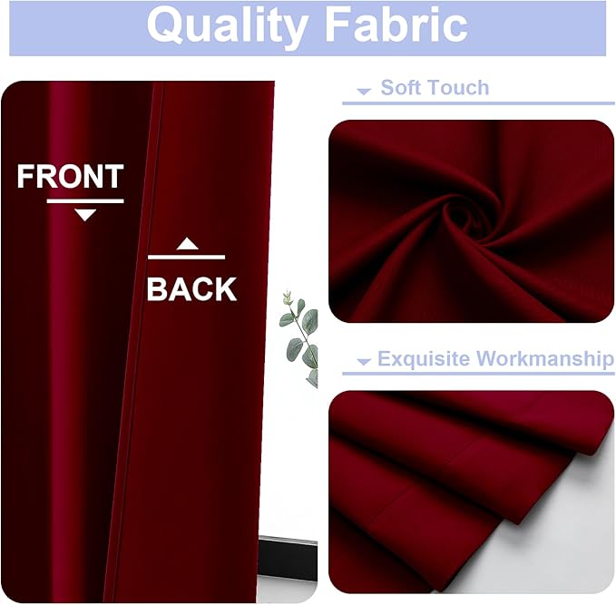 Simplebrand Red Blackout Curtains - Image 3