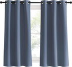 NICETOWN Kitchen Curtains Blackout Curtains & Drapes, Stone Blue, Thermal - Image 2