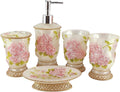 Vintage Bathroom Accessories, 5Piece Bathroom Accessories Set, Bathroom Set Features, Soap Dispenser, Toothbrush Holder, Tumbler & Soap Dish - Bath Gift Set