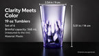 SCANDINOVIA - 19oz Unbreakable Premium Drinking Glasses Set of 6 - Super Grade Acrylic Plastic - Perfect for Gifts - Dishwasher Safe - Stackable - Drinkware Cups Reusable Water Tumbler