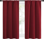 NICETOWN Christmas Burgundy Red Curtains Blackout Drape Panels - Image 2
