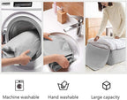 2 Pack Cotton Storage Bags for Duvets, Blankets, Soft Blanket Organizer Bag