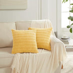 Fancy Homi 4 Packs Yellow Big Decorative Throw Pillow Covers 24x24 Inch - Image 6