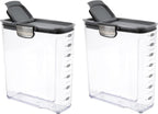 Progressive International ProKeeper+ Clear Plastic Airtight Food Baker's Kitchen Storage Organization Container Canister Set with Magnetic Accessories, 2- Piece Set (Pasta 2.4-Quart)