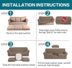 Turquoize 4 Piece Sofa Covers for 3 Cushion Couch Sofa Slipcover Soft Couch - Image 6