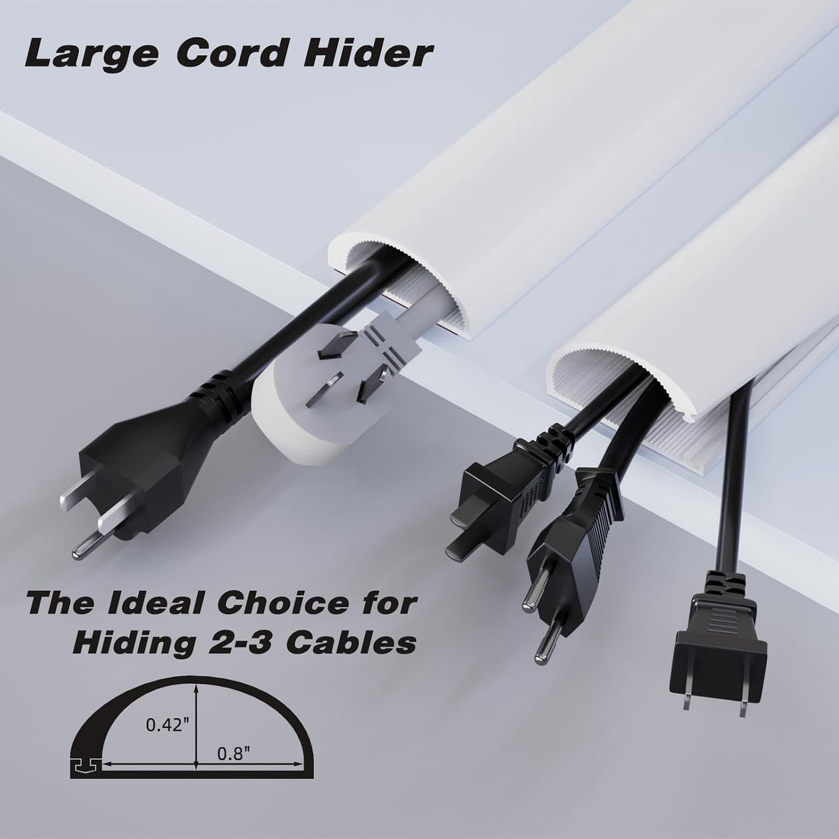 78" Silicone Cord Hider for Wall Mount TV,Large Self-Adhesive Cable Hider