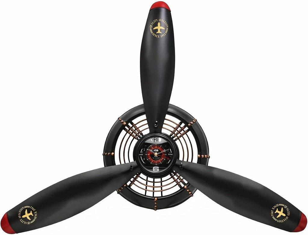 YOUKI Airplane Propeller Wall Decor,Aviation Decor,Pilot Gifts,Propeller Wall Sculptures,Wall Art for Kitchen Bedroom,Living room,kitchen,Bathroom, Battery Operated,Metal.Bronze