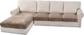 H.VERSAILTEX Velvet Stretch Sectional Couch Covers 4 Pieces Sofa Seat Cushion by HVERSAILTEX
