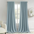 MIULEE Slate Blue Back Tab Blackout Curtains 120 Inch Long 2 Panels Set by MIULEE