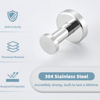 Robe Hook, Polished Chrome, 304 Stainless Steel, Wall Mount