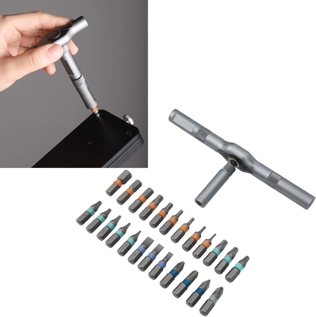 24-in-1 Ratchet Screwdriver Set, Alloy Steel Bits, 58-Tooth