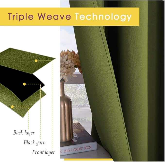 NICETOWN Window Curtain Panels, Thermal Insulated Solid Grommet Blackout - Image 3