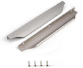 Edge Finger Tab Pulls for Cabinets Invisible Kitchen Concealed Aluminum Flat Hidden Drawer Pull Easy to Install Pack of 10 Brushed Nickel 11.81 inch 300mm Overall Length Easy Installation
