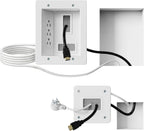 Mount-It! in-Wall TV Cable Concealer Kit with Recessed Power – Triple Outlet, 9ft Cord, and Hand Saw – Easy, Safe Cable Management for Organized TV and Home Theater Setups