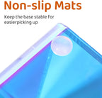 Iridescent Acrylic Desk Organizer with 3 Compartments - Clear Pencil Holder for Office, School & Home - Large Capacity Stationery Storage for Pens, Scissors, Sticky Notes, Paper Clips - Non-Slip Base