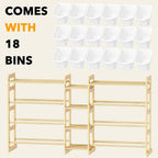 SpaceAid Large Toy Storage Organizer with 6 Shelves and 18 Bins, Book Shelf Organizers Storage Bookshelf, Kids Bin Shelf Box Bookcase for Bedroom Playroom Organization Room Decor, White