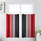 Estelar Textiler Red and Black Ombre Short Blackout Curtains 36 Inch Long - Image 2