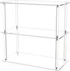 Jusalpha Rectangular 3 Tier Clear Acrylic Tabletop Display Stand，Bathroom Vanity Cosmetic Makeup Organization Shelves, Home Decor Display Stand (3 Tier, Rectangular)