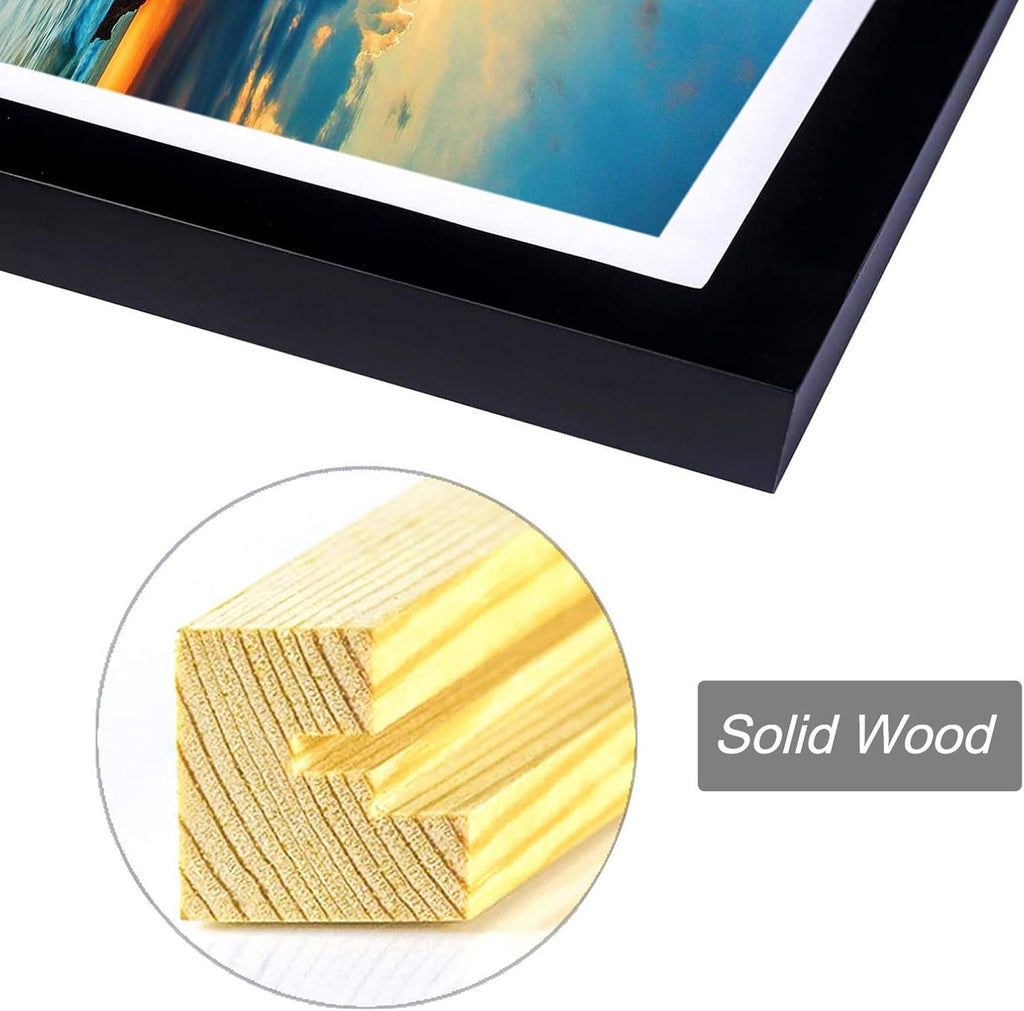 Diamond Painting Frames, 9.8x13.8in Picture Frame for 30x40cm/12x16in Diamond Painting after Cropping, Solid Wood Frame with Plexiglass Black