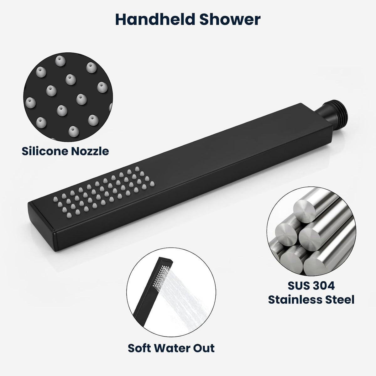 gotonovo Rainfall Shower System with Full Body Jets 6pcs Matte Black