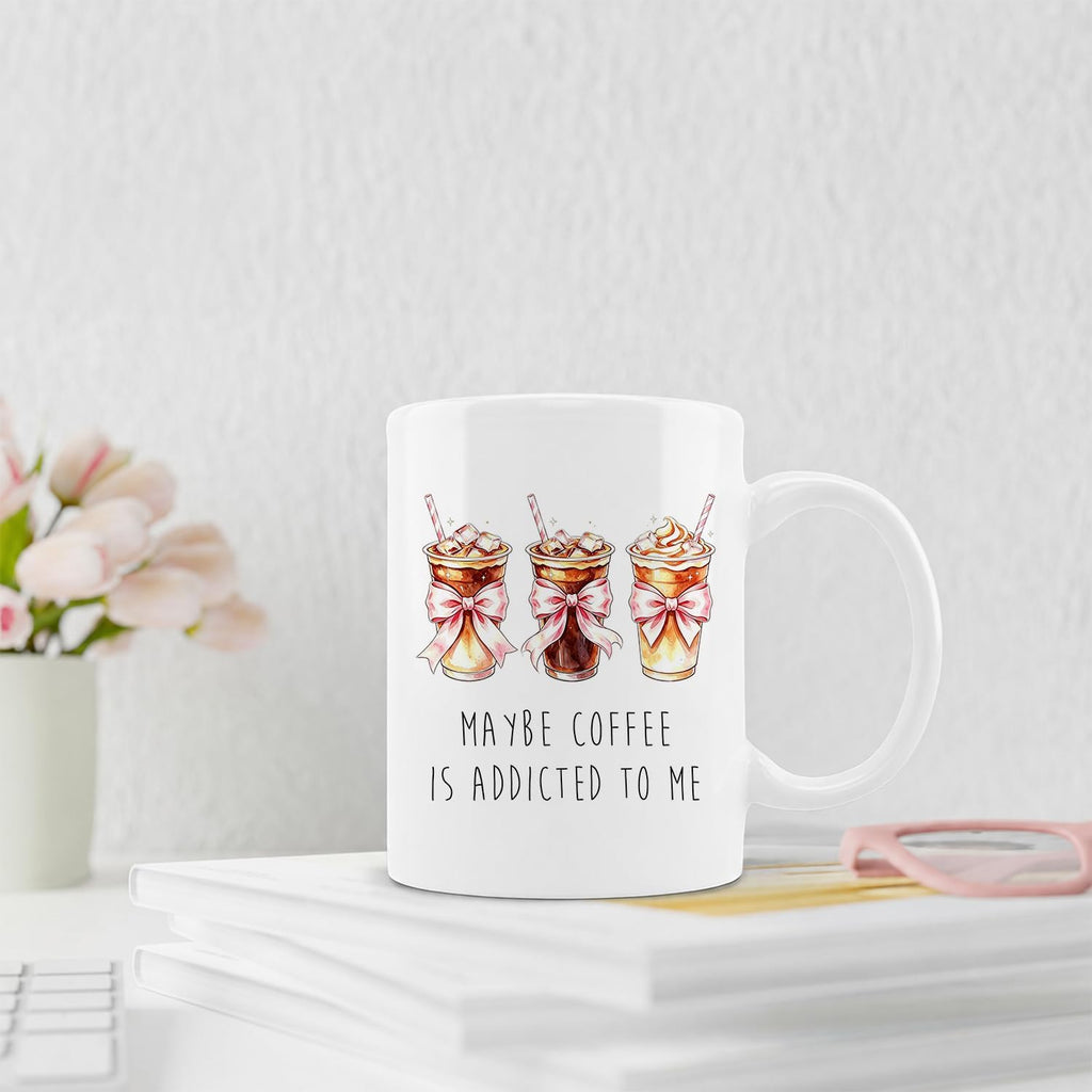 OFlich Coquette Pink Bow Coffee Mug Ceramic 11 oz