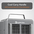 Comfort Zone Milkhouse Style Utility Space Heater with Adjustable Thermostat, Electric, Portable, 3-Prong Plug, Overheat Protection, & Tip-Over Switch, Ideal for Garage or Workshop, 1,500W, CZ798GR3