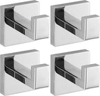Towel Hooks for Bathrooms, Heavy Duty 33 Lbs Wall Mounted Stainless Steel Modern Hook, – Ideal for Hanging Towels, Robes, Coats, in Kitchen, Bedroom, Bathroom, or Hotel (2, Chrome Polished)