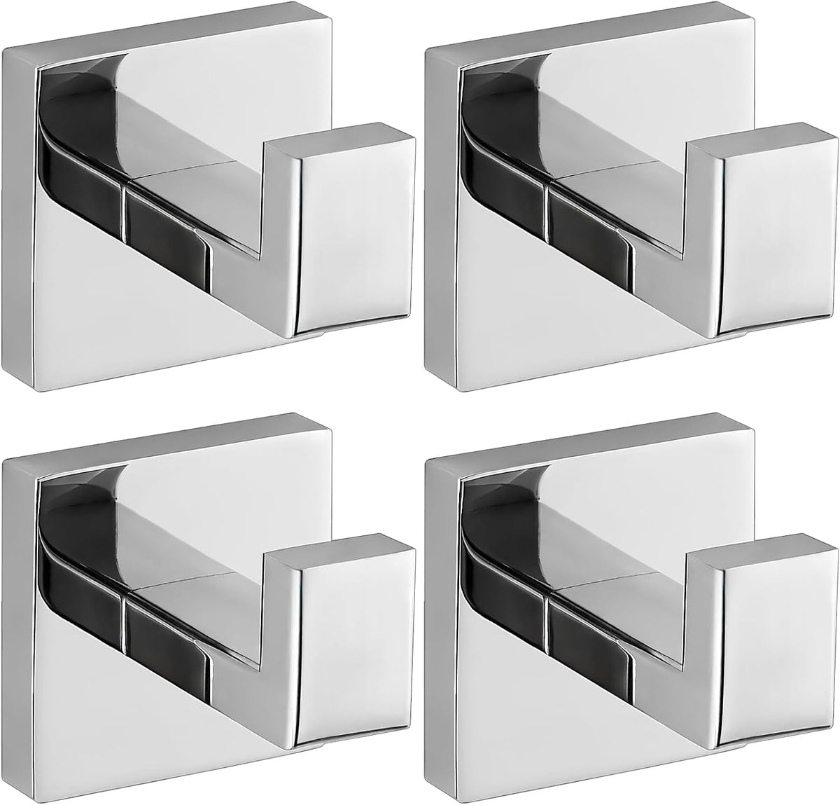 Towel Hooks for Bathrooms, Heavy Duty 33 Lbs Wall Mounted Stainless Steel Modern Hook, – Ideal for Hanging Towels, Robes, Coats, in Kitchen, Bedroom, Bathroom, or Hotel (2, Chrome Polished)