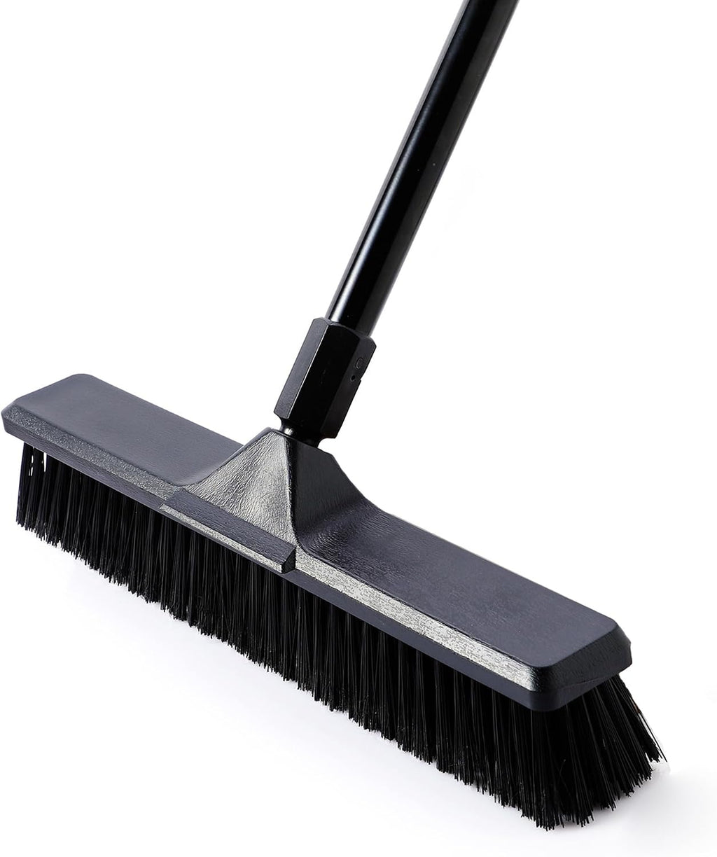 Eyliden 18" Push Broom for Deck Driveway Patio Garage, Black