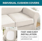 Turquoize 4 Piece Sofa Covers for 3 Cushion Couch Sofa Slipcover Soft Couch - Image 5