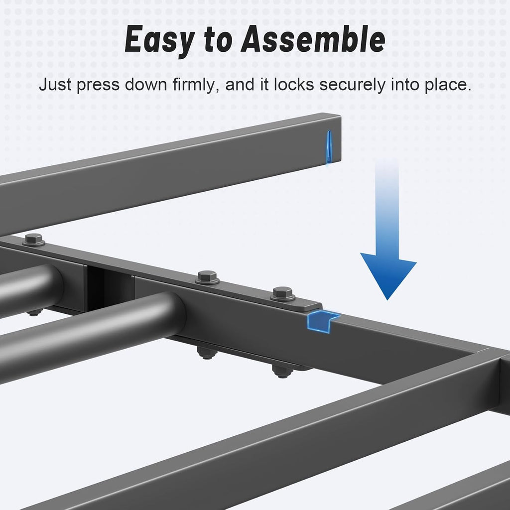 4x8FT Overhead Garage Ceiling Storage Rack with 6 Hooks