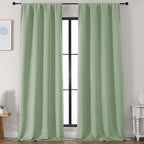 Simplebrand Ava Light Green Blackout Curtains by Simplebrand