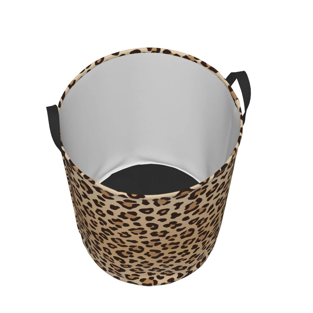 Leopard Print Round Laundry Hamper Animal Skin Texture Storage Basket Toys Clothes Organizer Bin For Home Bathroom Bedroom Dorm Nursery, 62l