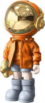 Dosker Astronaut Statue, Spaceman Sculpture Polyresin Figurine Orange