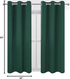LEMOMO Dark Green Blackout Curtains/42 x 63 Inch/Set of Two Panels Grommet - Image 10