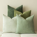 LANANAS Decorative Corduroy Throw Pillow Covers 18x18 Inch Cream-Orange