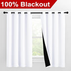 NICETOWN 100% Blackout Curtains 57 inches Long, Double-Deck Completely Blackout - Image 2