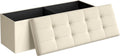 SONGMICS 43.3 Inches Folding Storage Ottoman Bench, Load 660 lb