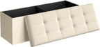 SONGMICS 43.3 Inches Folding Storage Ottoman Bench, Load 660 lb